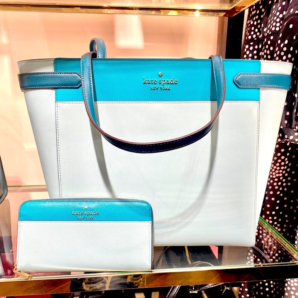 KATE SPADE LAPTOP TOTE AND ZIP WALLET STACI CLRBLK
